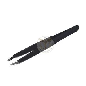 Pinzas para Cejas de Acero Inoxidable de Marca Privada al por Mayor, Pinzas para Cejas Inclinadas en Negro y Dorado - Product Image 4