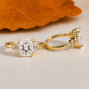 2 CT Elongated <b>Cushion</b> Cluster Lab Grown Diamond Luxury Engagement <b>Ring</b> 14K Solid Gold E Color IGI Certified <b>Wedding</b> Gift - Product Image 1