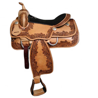 Selle Western en cuir teint sur mesure de haute qualité avec arceau en fibre plastique pour l'équitation, prix bas, tailles 16"-18"