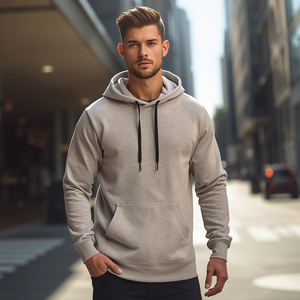 เสื้อฮู้ดผู้ชายผ้าฝ้ายฟลีซหนา 450 GSM ทรงโอเวอร์ไซส์ อุ่นสบายสำหรับฤดูหนาว พร้อมปักโลโก้ตามสั่ง - Product Image 1