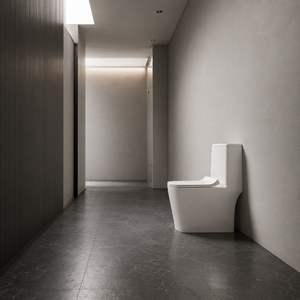 WC monobloc à double chasse, fonctionnement automatique, écologique, à sortie verticale, design contemporain pour salle de bain - Product Image 5