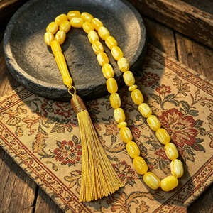 Rosario Musulmán de Resina, Tasbih Islámico, Cuentas Hechas a Mano, Ecológico, Personalizable, Religioso - Product Image 1