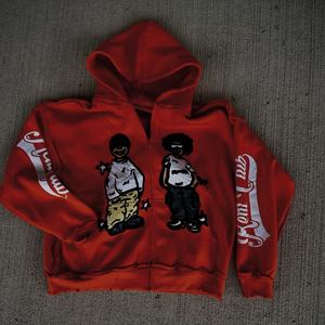 Sudadera con Capucha Estilo Vintage, Moda Urbana Unisex, 100% Algodón, Otoño, Bordada, Lisa, Teñida, Servicio OEM - Product Image 6