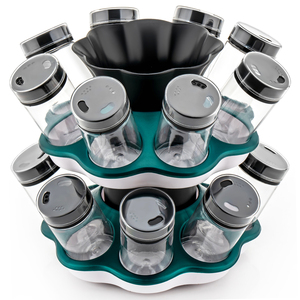 360 Degree Revolving PP Plastic Portable Durable <b>Kitchen</b> <b>Spice</b> <b>Rack</b> Condiment Set - Product Image 3