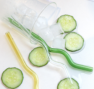 Pajitas de Vidrio Transparente de Colores Modernas y Trenzadas al por Mayor para Jugos, Leche, Té, Café, Vino y Otras Bebidas - Accesorios para Bar - Product Image 5