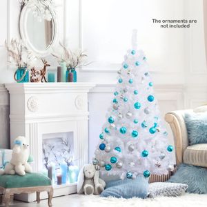 Albero di Natale Bianco 5/6/7/8 Piedi con Gambe in Metallo Solido, Decorazione Festiva per le Feste - Product Image 3