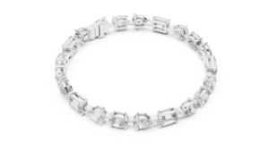 ทองคำขาว 18K สร้อยข้อมือเพชรหลายรูปทรงรูปไข่ มรกต 21 เม็ด ประกายหรูหรา งานแต่งงาน ของขวัญเครื่องประดับชั้นดี - Product Image 3
