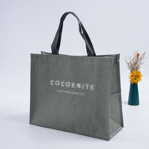 Bolsa de Compras Reutilizable de Fibra de Yute Verde, Bolsa de Transporte Ecológica y Duradera con Asas Resistentes - Product Image 3