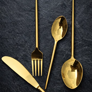 Ensemble de couverts en argent, ensemble de vaisselle haut de gamme, couverts pour dîner de mariage, ensemble de couverts pour repas raffinés, couverts pour hôtel et restaurant, style moderne - Product Image 5