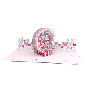 Carte de vœux romantique en forme de globe à neige 3D avec enveloppe, ballon cœur, faite à la main, pour occasions spéciales - Product Image 1