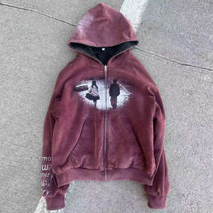 เสื้อฮู้ดดี้ผ้าฟลีซหนานุ่มพิเศษ 100% โมดอล สำหรับผู้ชาย น้ำหนัก 430gsm/550gsm สไตล์วินเทจ พิมพ์ลายดิจิตอล ปักลาย  แบบสองด้าน - Product Image 4