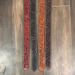 2025 Cool New Arrival Hand <b>Tooled</b> Cowhide <b>Leather</b> Heavy Duty Without Buckle <b>Belt</b> Cowboy Strap <b>Belts</b> Luxury Business Men Women's - Product Image 6