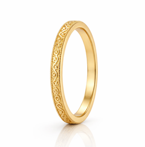Bague en or massif 10K 14K 18K élégante et tendance, style rétro vintage, motif chèvrefeuille, pour anniversaire ou promesse, vente en gros - Product Image 5