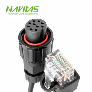 Cable Ethernet Industrial M12 de 10 Pines con Codificación A a RJ45 Cat5e, IP67 Impermeable, para PLC, Sensor, Automatización de Fábrica, Ensamblaje OEM Personalizado - Product Image 1