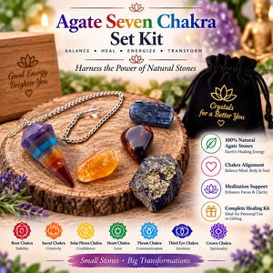 Agate Seven Chakra <b>Set</b> Healing <b>Crystal</b> Kit Natural Gemstone Eco-Friendly Religious Love Home Decoration Wholesale - Product Image 1