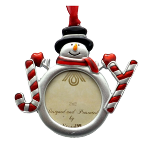 Adorno de decoración de árbol de Navidad de Metal plateado, marco de fotos colgante con diseño de Papá Noel, 1,75 "x 1,75" para uso festivo - Product Image 1