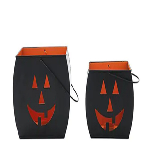 Lanterne à bougie d'Halloween Ghosts, hauteur 11 pouces, noire - Product Image 4