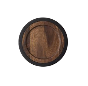 Dark Brown Round Wooden <b>Plate</b> Solid Color Minimalist Design Dishes & <b>Plates</b> Home Hotels Dinnerware Serving <b>Plates</b> - Product Image 5
