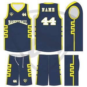 Ensemble d'uniformes de basket-ball sublimés personnalisés, noir, jaune, blanc, adulte, unisexe, respirant, maillot et short - Product Image 4