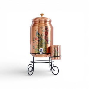 Mahogany Copper Water Dispenser Rich Color Copper Water Dispenser Solid Finish Wholesale Supply Copper Water Dispenser - Product Image 1