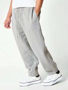 <b>Men</b> <b>Wide</b> <b>Leg</b> Sweat Pants Casual 100 Percent Cotton Fleece Loose Fit Baggy Sweat <b>Trouser</b> Running Gym Wear Mid Waist Sweatpants - Product Image 2