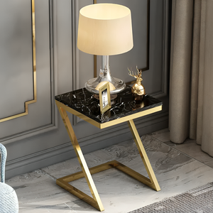 Innovative Design Standard <b>Side</b> <b>Tables</b> Gold Plated Metal Sofa End <b>Table</b> Z Shape for Living Room, <b>Drawing</b> Room, Office India Sale - Product Image 1