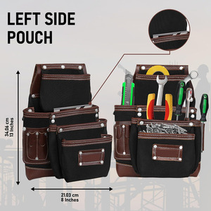 เข็มขัดเครื่องมือหนังพร้อมสายรัดทำงานหนัง |   งานก่อสร้าง - Product Image 6