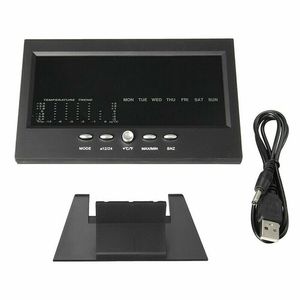 Sveglia digitale LED con calendario Snooze termometro igrometro & Weather Display Audio e kit di moduli di controllo vocale - Product Image 6