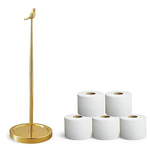 Portarrollos de Papel Higiénico de Pie para Baño, Soporte de Papel Higiénico para Suelo con Almacenamiento y Accesorios - Product Image 5
