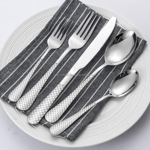 Ensemble de couverts en acier miroir avec poignée martelée pour les repas d'hôtel et de restaurant Commande minimum 10 pièces - Product Image 2