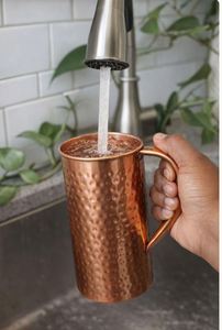 Ensemble de carafes en cuivre avec verres, facile à nettoyer, faible entretien, pour servir l'eau, durable, réutilisable, vaisselle de cuisine et de salle à manger - Product Image 5
