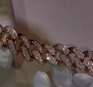 Pass Diamond <b>Tester</b> 18mm VVS Moissanite Diamond Cuban Bracelet Luxury 925 Sterling Silver VVS Mossanite Fashion Bracelet for Men - Product Image 4
