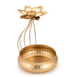 Handcrafted Metal Diya Shape Flower Decorative Urli Bowl for Home Office and Table Decor Ideal Floating Flowers and Tea Light - Product Image 3