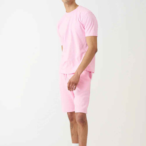 Half Sleeve Custom Logo Printed Men Summer Shorts <b>Set</b> Hip Hop Solid 100% Cotton Quick Dry Trendy Outfit - Product Image 5