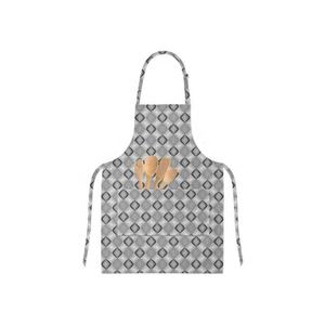 Delantal de cocina antiaceite impermeable semitransparente con bigote de Chef bordado azul sedoso, accesorio para hornear y cocinar - Product Image 5