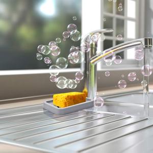 Support à Savon 2 Pièces avec Égouttoir et Plateau de Récupération d'Eau en Acier Inoxydable pour Éponge et Savon - Product Image 2