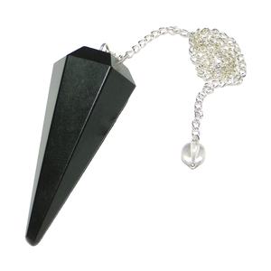 Pendule d'obsidienne noire de haute qualité cristal naturel pierre précieuse cône à facettes pendule de radiesthésie pour pendules de guérison Reiki à vendre - Product Image 1