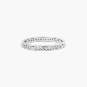 Anillo de Eternidad de Oro Amarillo de 14K con Diamantes Cultivados en Laboratorio de Corte Redondo - Product Image 3