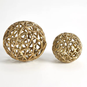 Escultura de Bola Geométrica de Aluminio con Acabado Dorado, Adorno Decorativo para Dormitorio y Oficina, Figuras Decorativas para Mesa de Sala de Estar - Product Image 4
