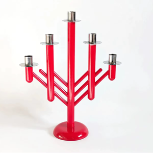 Porte-bougie ovale en bois rouge décoratif fait à la main, support de bougie de luxe pour événements, décoration élégante et contemporaine pour table à manger - Product Image 4