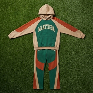 Ensemble de survêtement pour homme, couleur verte et orange, sweat-shirt et pantalon de jogging, streetwear personnalisé, vêtements de sport, tenue assortie - Product Image 6