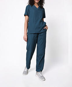 Uniformes Médicos Unisex al por Mayor, Conjunto de Uniformes de Trabajo de Verano con Spandex de Manga Corta para Hospital, Farmacia y Clínica - Product Image 1