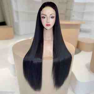 Best-Selling 100% Natural HD Human Hair <b>Wigs</b> Straight Weft with Front Lace Colorful Options for Vietnamese Women - Product Image 1