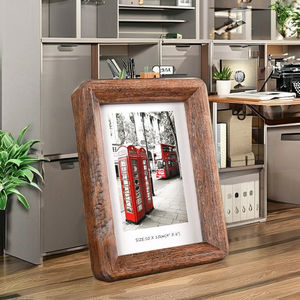 Cadre photo 4x6 en bois rustique avec verre trempé véritable, boîte cadeau, cadre en bois de grange avec coins arrondis pour table - Product Image 6
