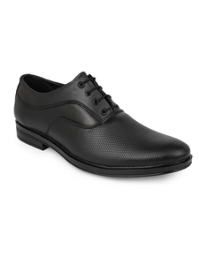 Chaussures habillées noires texturées pour hommes, motif signature, chaussures de bureau et d'affaires, style classique, confortables pour le quotidien - Product Image 1