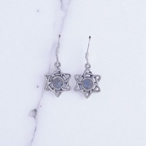 Prêt à expédier : Boucles d'oreilles pendantes en argent sterling 925 avec cabochon en pierre de lune, en stock, faible MOQ - Product Image 3