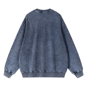Breathable Cotton Sweatshirt for Men Heavyweight O-Neck <b>Pullover</b> O Neck Acid Wash <b>Jumper</b> Casual Streetwear Sweatshirt - Product Image 6