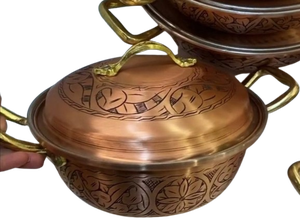 Olla de Cocina de Metal Martillado, Brillante y Pulido, Hecha a Mano, Olla de Diseño Clásico y Elegante, Cacerola de Metal para Cocina - Product Image 3