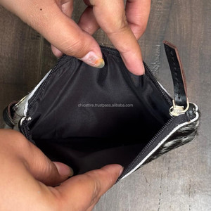 Fabricantes al por mayor 2025 pelo en cuero de vaca señoras cremallera monederos cuero genuino Mini cartera bolsa para mujer - Product Image 6