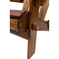 Silla Adirondack de Madera de Acacia para Exteriores, Resistente a la Intemperie, Color Natural, con Portavasos, para Jardín, Cafetería, Salón, Patio, Playa, Balcón